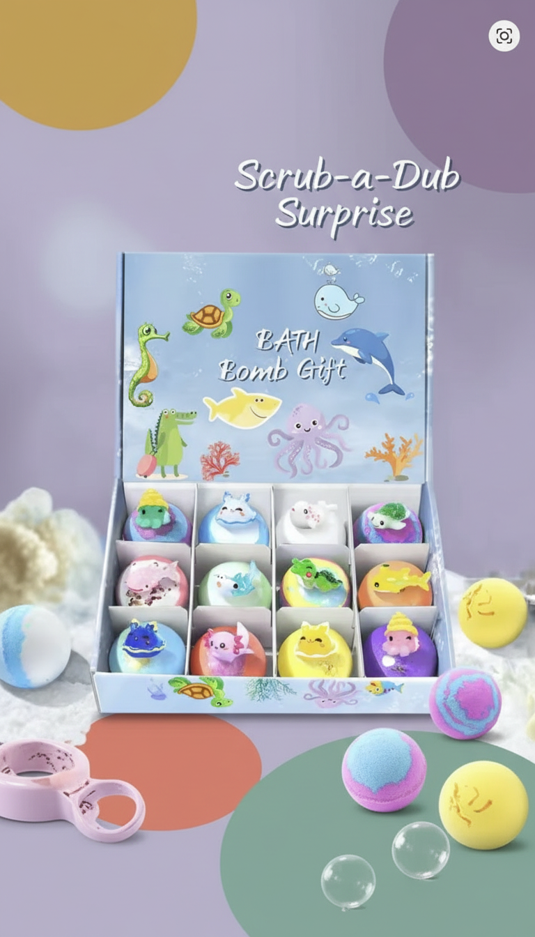 🫧 Bath Bomb Surprise Box — 12 Hidden Toy Friends!